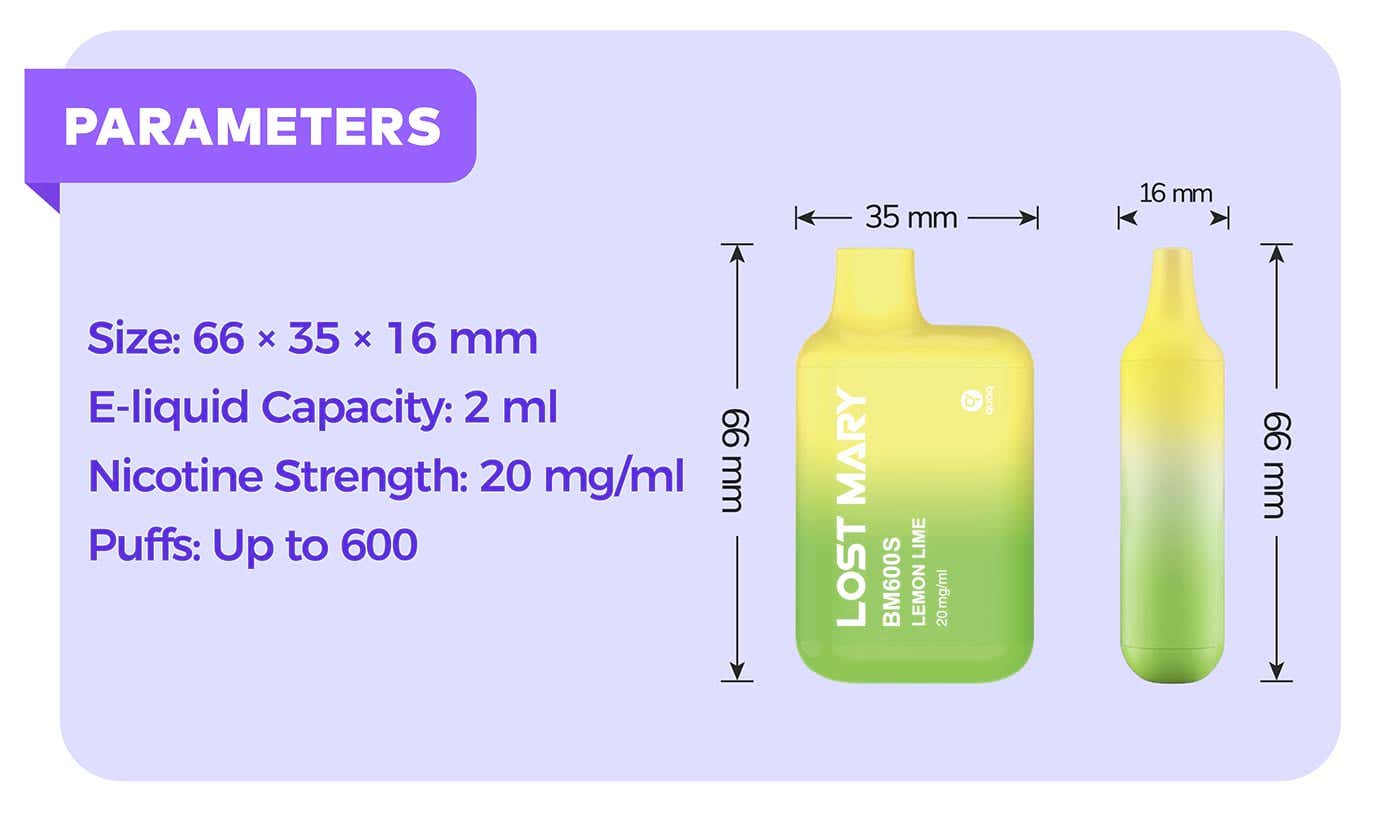 Lost Mary BM600S Disposable Vape Kit - Parameters