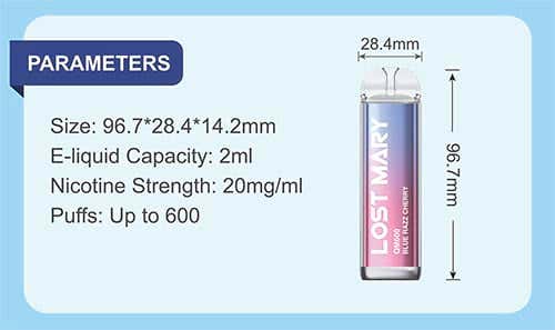 Lost Mary QM600 Disposable Vape Kit - Parameters