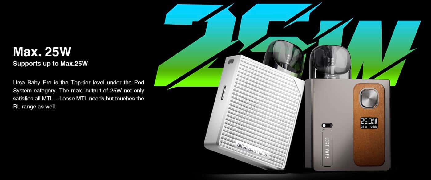 Lost Vape Ursa Baby Pro Pod Vape Kit - Supports up to max 25w