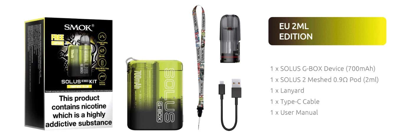 Smok Solus G-Box Pod Vape Kit - What's in the box?