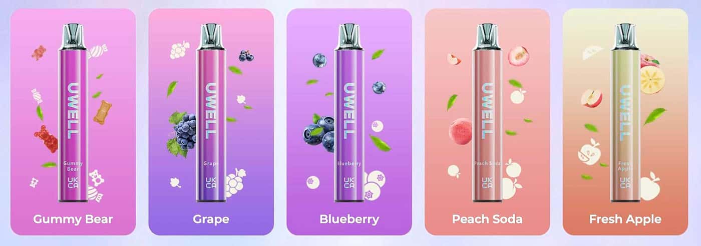 Uwell DH600 Disposable Vape Kit - 10 great fruity flavours