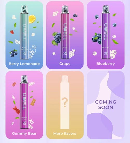 Uwell DH600 Disposable Vape Kit - 10 great fruity flavours