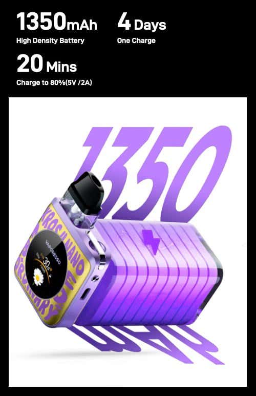 Vaporesso XROS 4 Nano Pod Kit - Large 1350mAh battery for 4 days use