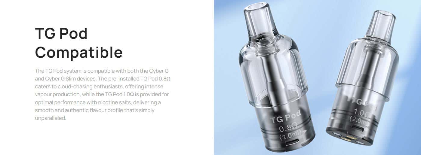 Aspire Cyber G Slim Pod Vape Kit - TG Pod Compatibility