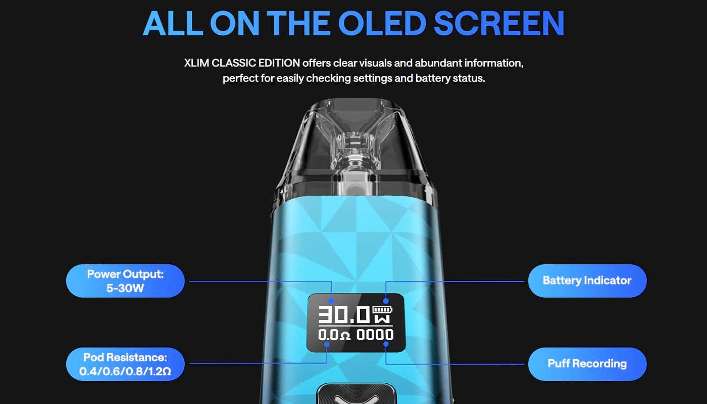 Oxva Xlim Classic Edition Pod Kit - OLED Clear Display