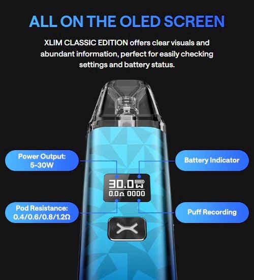 Oxva Xlim Classic Edition Pod Kit - OLED Clear Display