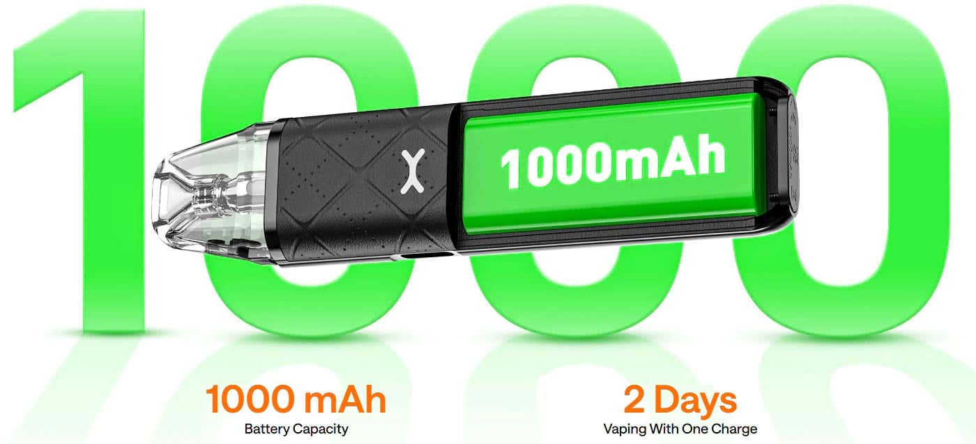 Oxva Xlim Go Pod Vape Kit - 1000 mAh Battery for 2 continous days of vaping