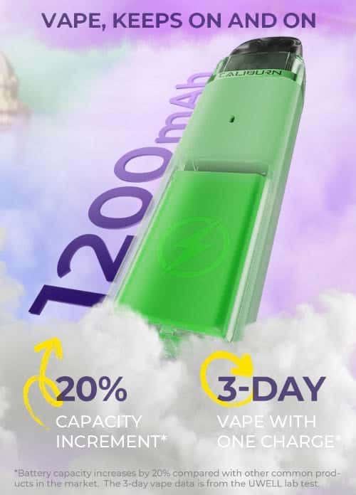 Uwell Caliburn G3 Lite Pod Vape Kit - A Battery that keeps on and on