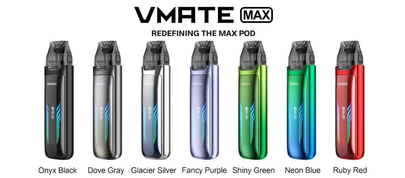 VooPoo VMATE Max Pod Vape Kit - Elegant and Stylish Colours Available