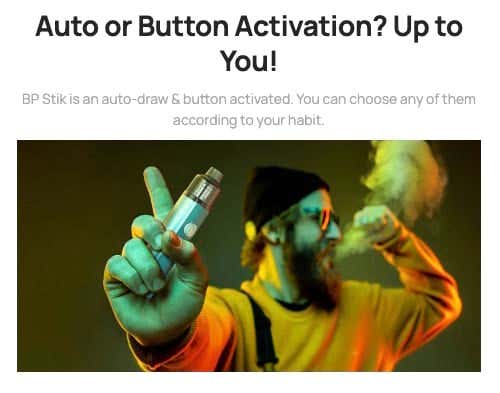 Aspire BP Stik Pod Vape Kit - Auto or button activation? Up to you!