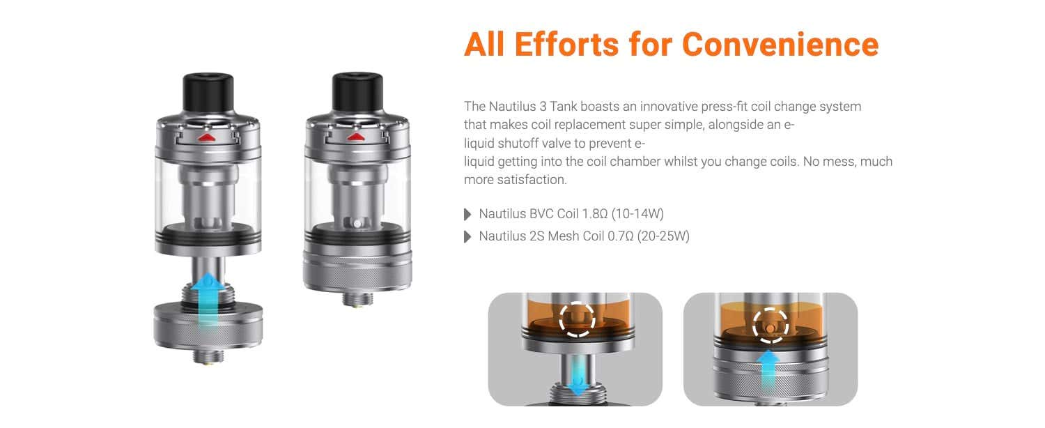 Aspire Nautilus 3 Tank - All efforts for convenience