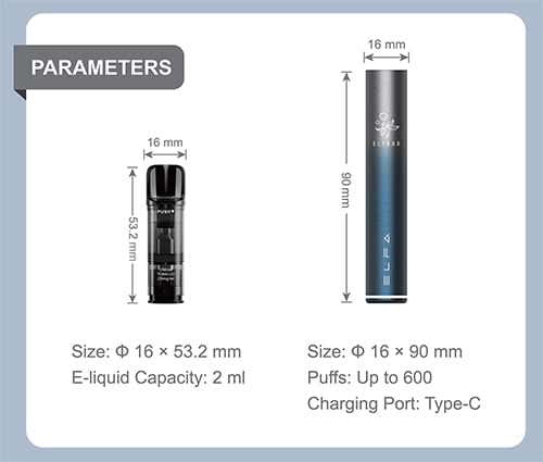 Elf Bar Elfa PRO Prefilled Pods - Parameters