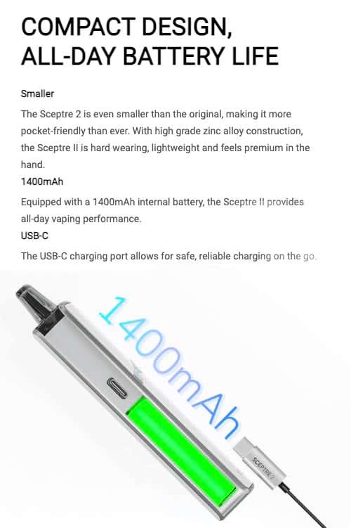 Innokin Sceptre 2 Pod Vape Kit - Compact design, all-day battery life