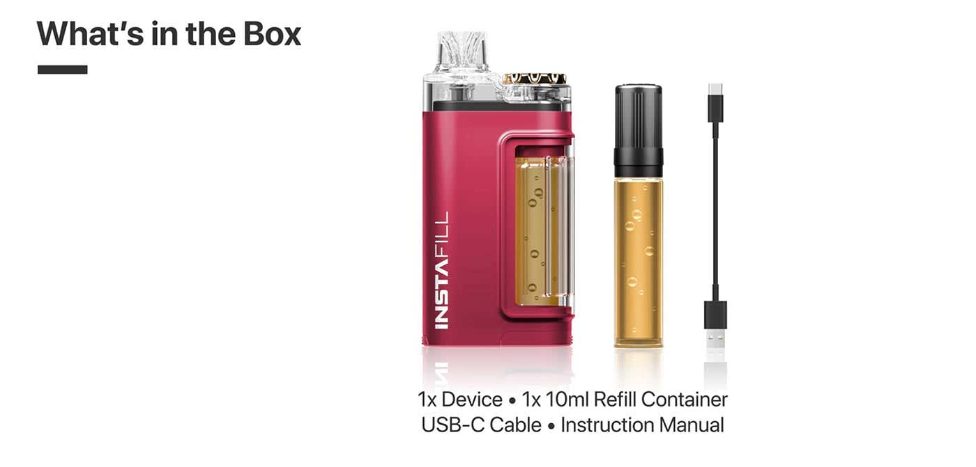 Instafill 3500 Rechargeable Disposable Vape Kit - What's in the box?
