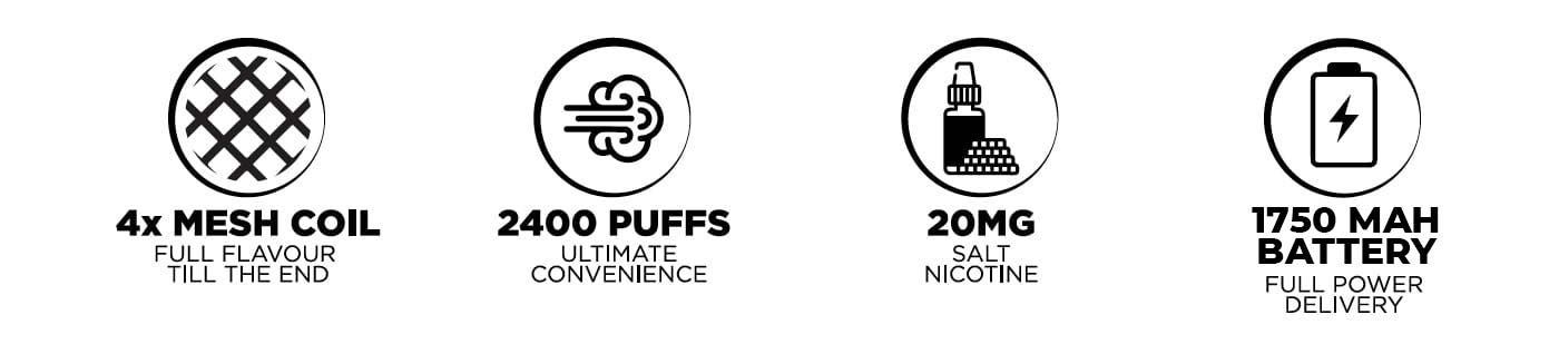 IVG 2400 Disposable Vape - Features and highlights