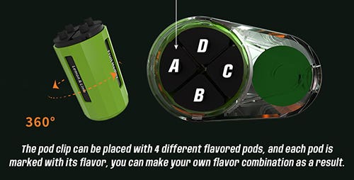 SKE Crystal 4in1 Disposable Pod Kit - 4 Different pods to choose from with their own flavours