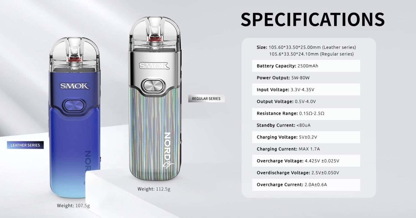 Smok Nord GT Pod Vape Kit - Specifications