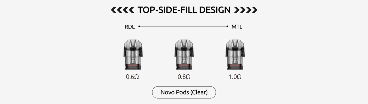 SMOK Novo Replacement Pods - Top-Side-Fill Design
