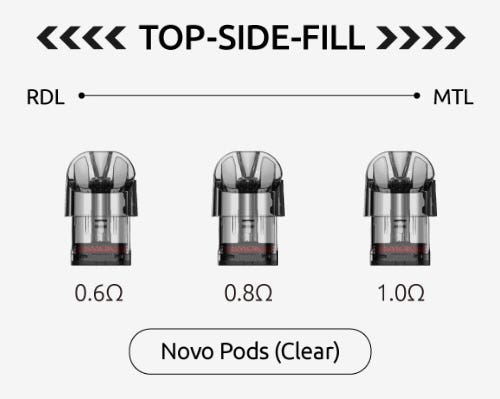 SMOK Novo Replacement Pods - Top-Side-Fill Design