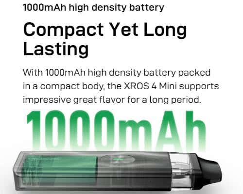 Vaporesso XROS 4 Mini Pod Kit - Compact yet Long Lasting