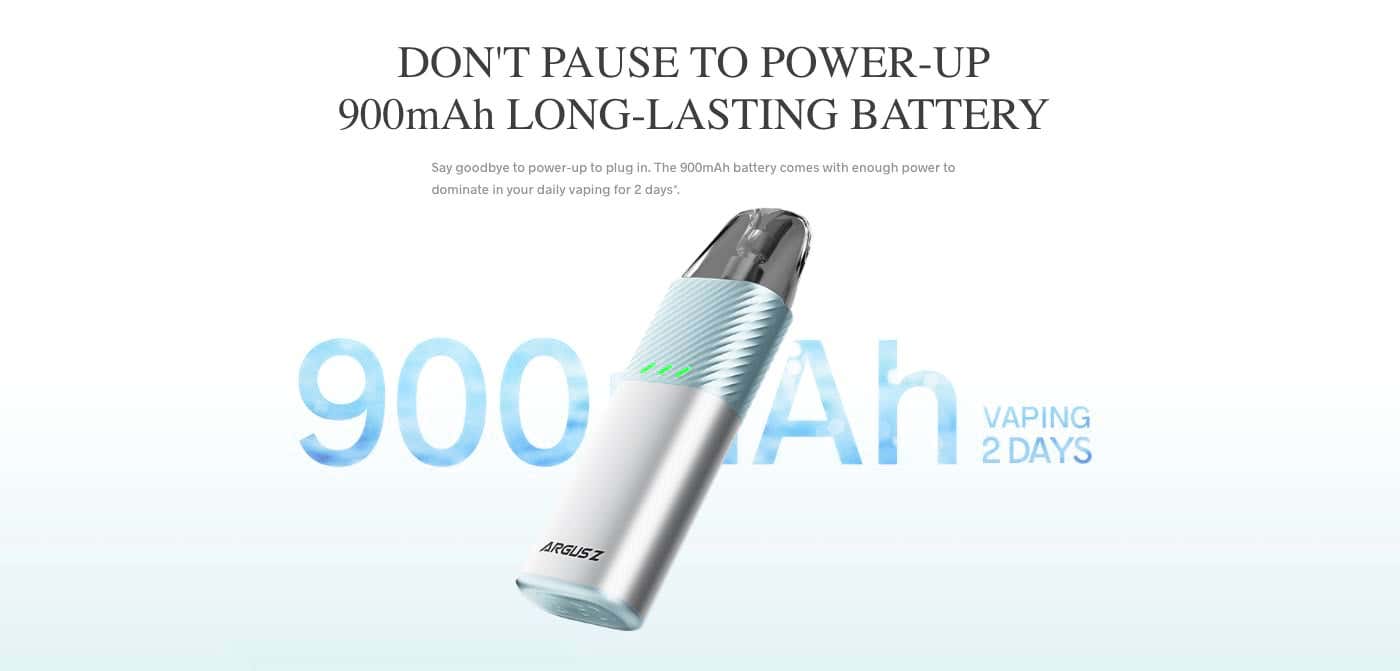 Voopoo Argus Z Pod Kit - Long-lasting 900 mAh battery
