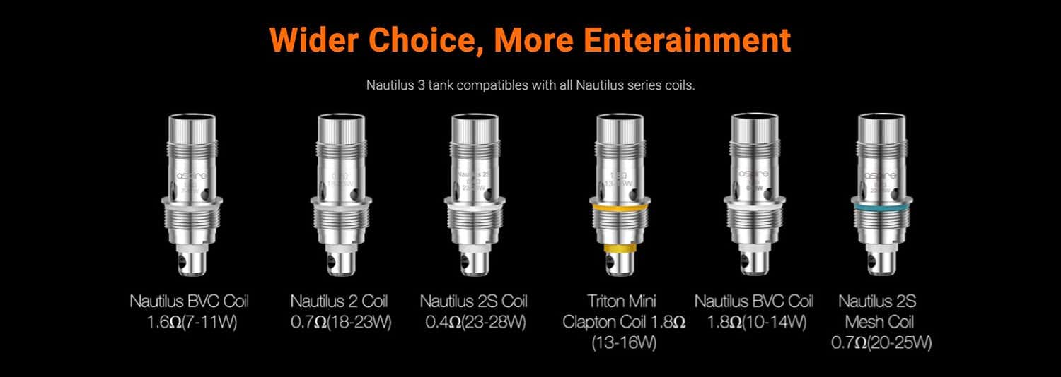 Aspire Nautilus 3 Tank - Wider choice, more entertainment
