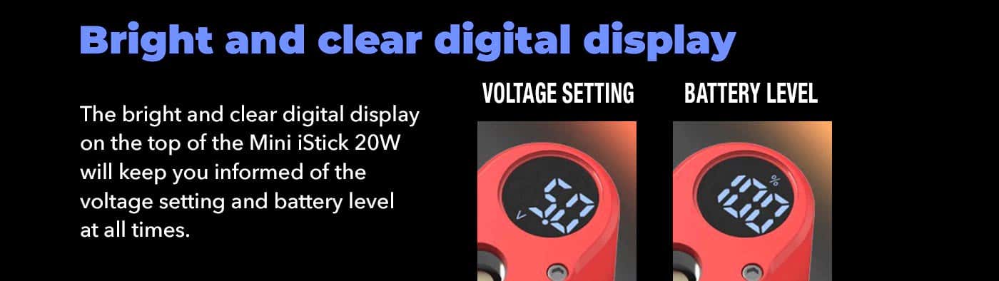 Eleaf iStick Mini 20W Mod - Bright and clear digital display