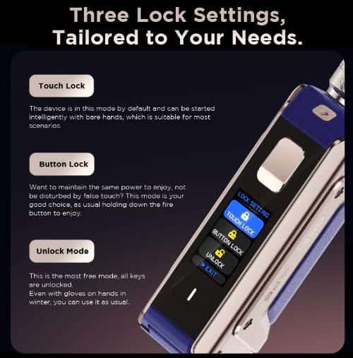 Geekvape Aegis Legend 3 Box Mod - Three Lock Settings Tailored to Your Needs