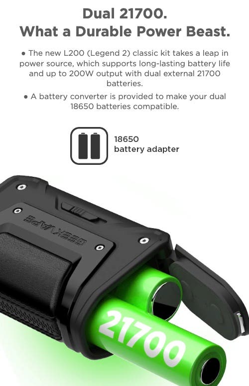Geekvape L200 Classic Mod - Dual, 21700 batteries
