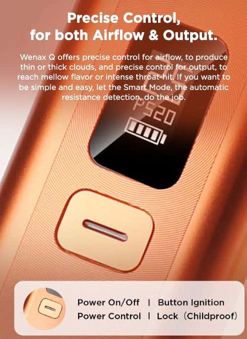 Geekvape Wenax Q Pod Vape Kit - Precision control for both airflow and output