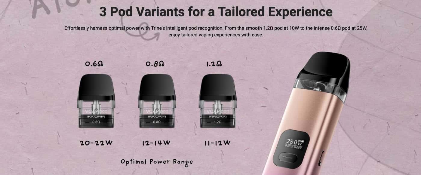Innokin Trine Pod Vape Kit - Choose from 3 pod variants for a tailored experience