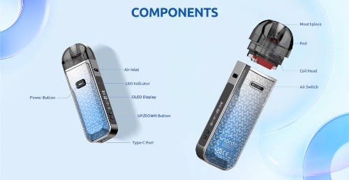 Smok Nord 5 Pod Kit - Exploded view of components