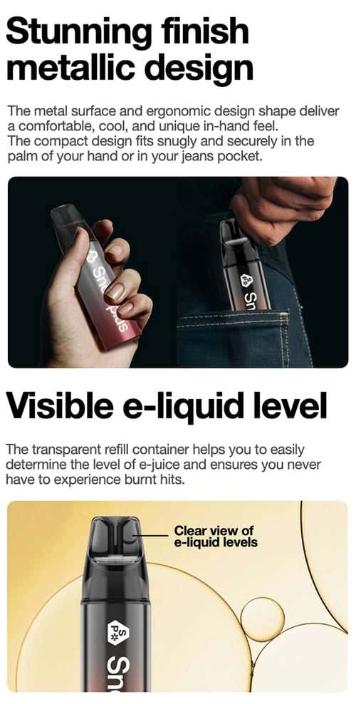 Snowplus Clic 5000 Disposable Kit - Stunning finish with metallic design