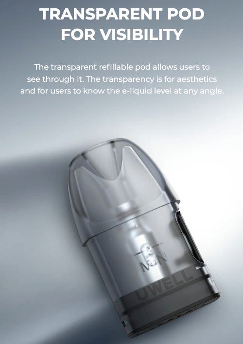 Caliburn A2, AK2 and A2S 1.2 ohm pods - transparent pod for visibility