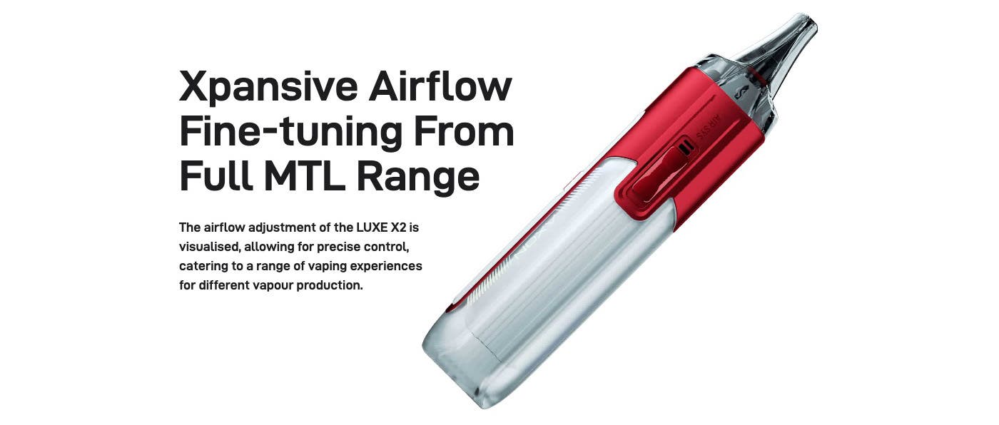 Vaporesso Luxe X2 Pod Vaping Kit - Expansive airflow to fine-tune your MTL setup