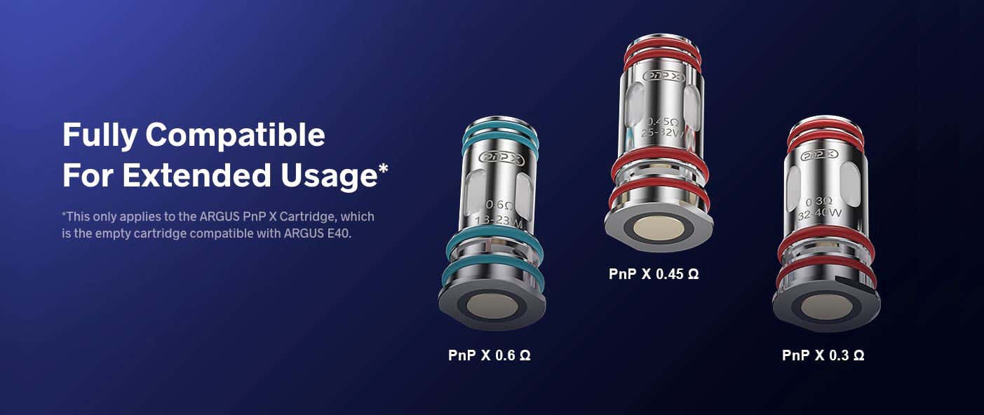 VooPoo Argus E40 Pod Vape Kit - Choose from three replaceable PnP X coils