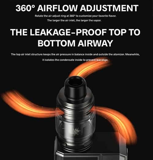 Voopoo UForce-L Tank - Leakage-proof design with top-to-bottom airway