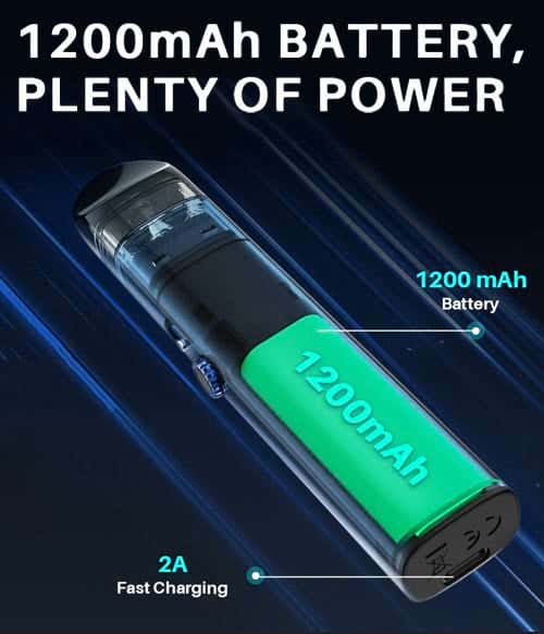 Horizontech Talons TW Pod Vape Kit - 1200 MAh battery, Plenty of Power
