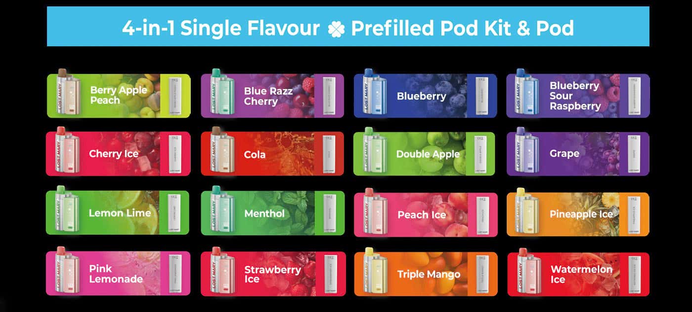 Lost Mary 4-in-1 Prefilled Pod Vape Kit - Lost Mary's Delicious Single-Note Infusions