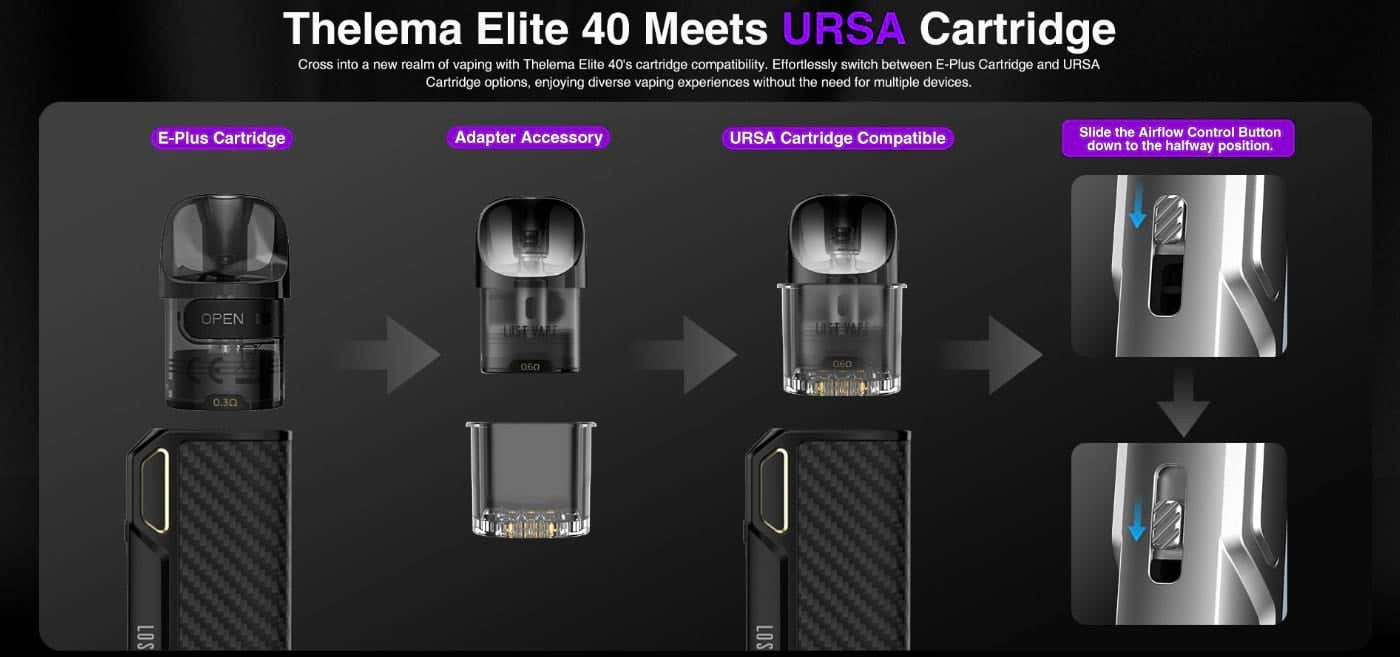 Lost Vape Thelema Elite 40 - Thelema Elite 40 Meets URSA Cartridge