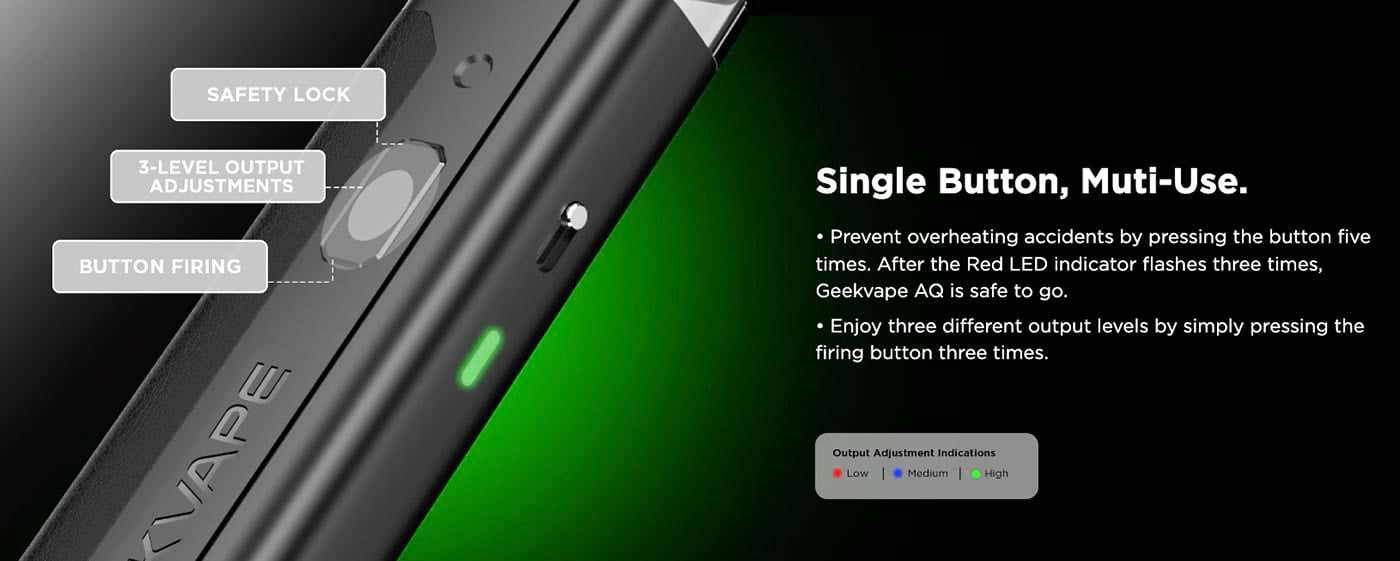 Geekvape AQ (Aegis Q) Pod Vape Kit - Single button, multi-use