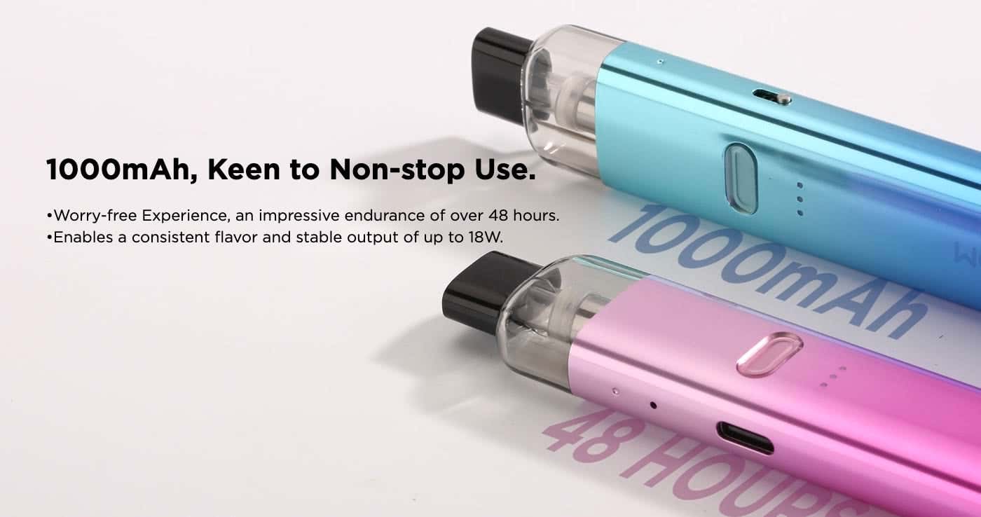 Geekvape Wenax K2 Pod Vape Kit - 2-day use with 1000mAh, stable output