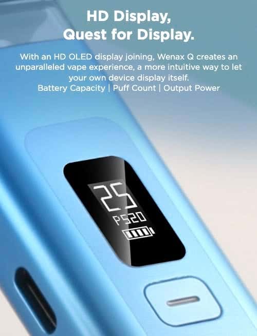 Geekvape Wenax Q Pod Vape Kit - HD Display, quest for display