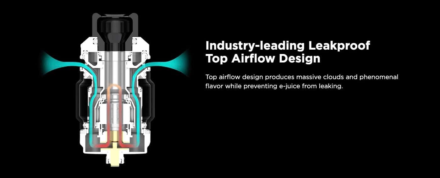 Geekvape Z Fli Tank -Industry-leading leakproof top airflow design