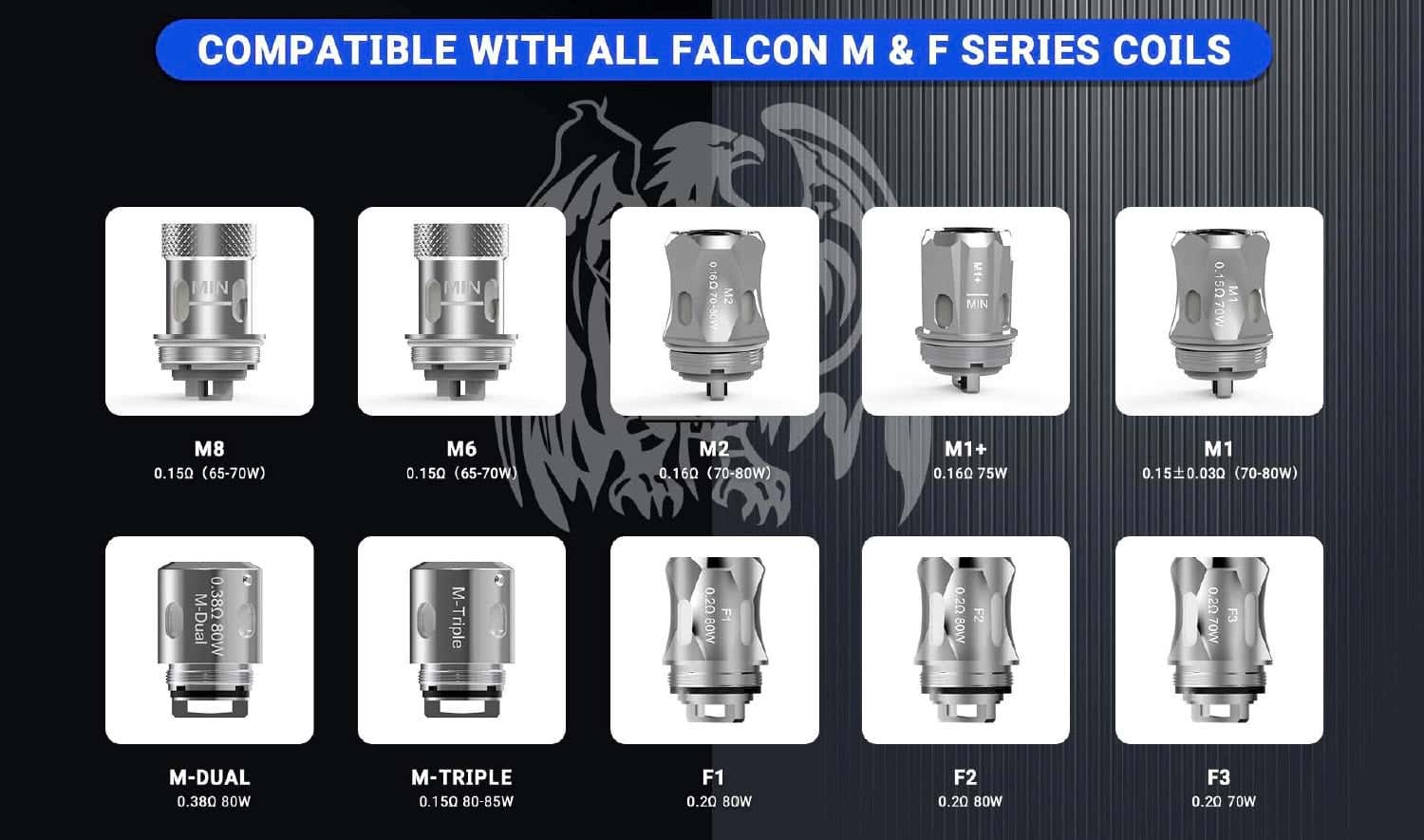 Horizontech Falcon Legend Sub-Ohm Tank - Compatible with all Falcon M & F series coils