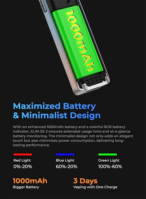 Oxva Xlim SE 2 Pod Vape Kit - Maximised battery and minimalist design