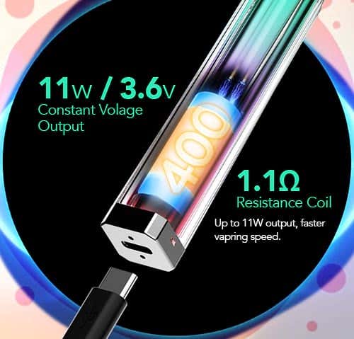 SKE Crystal Plus Refilable Pod Vape Kit Battery - Constant voltage output