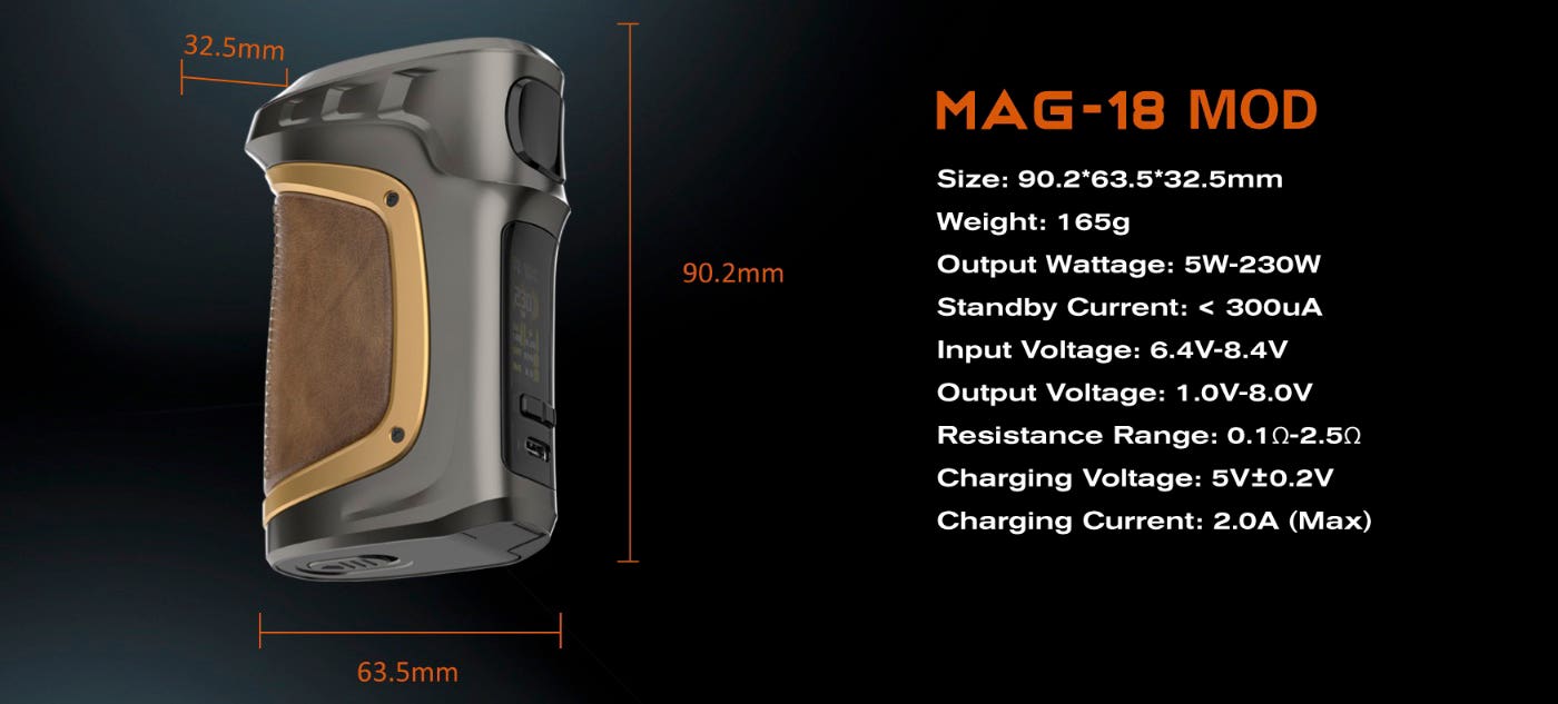 Smok Mag-18 Mod Specifications