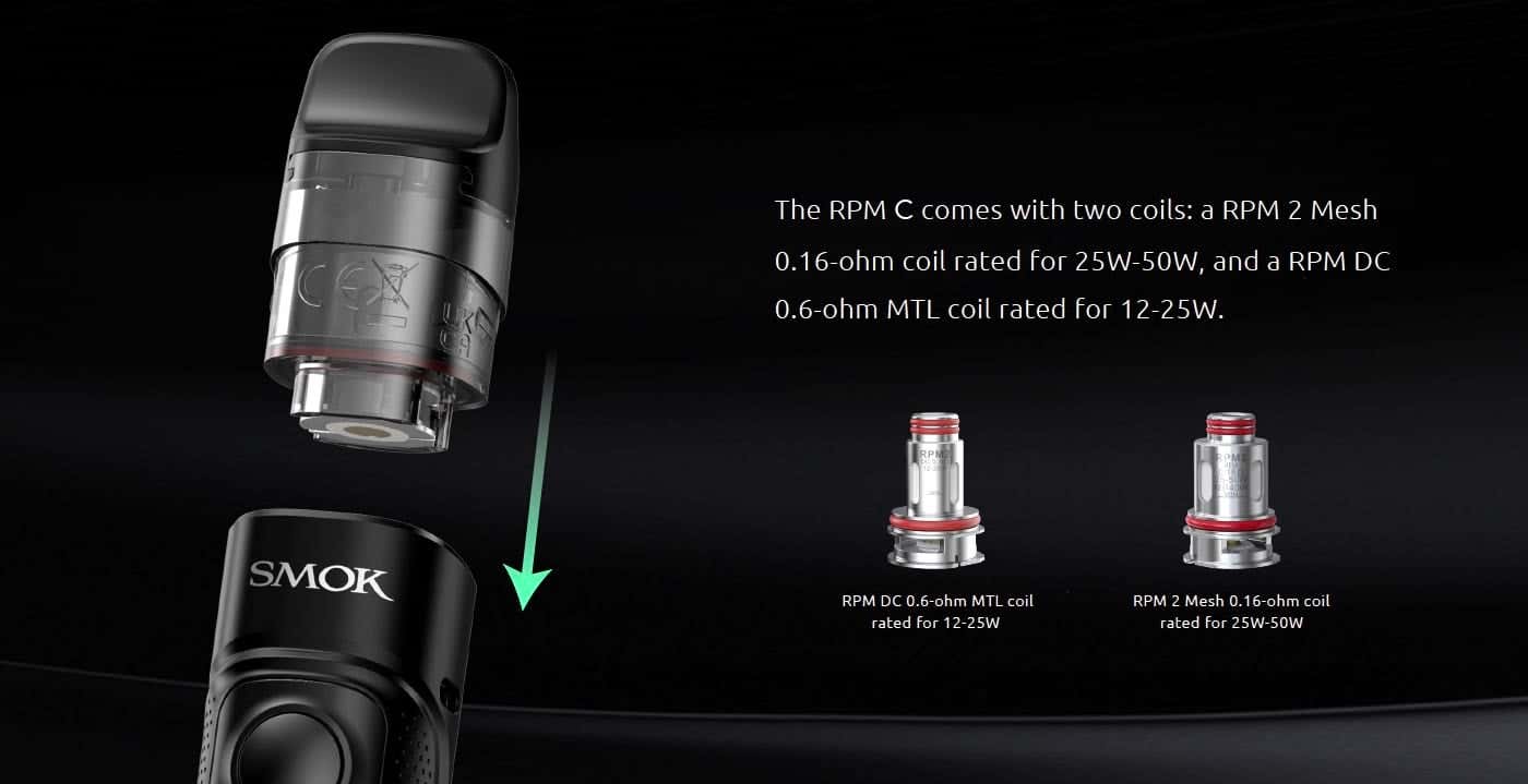 Smok RPM C Pod Vape Kit - RPM 2 coils included with kit