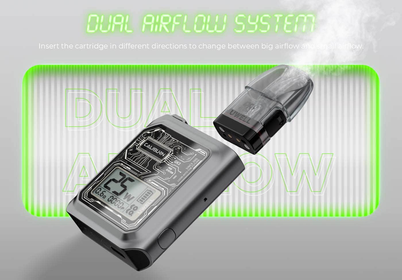 Uwell Caliburn GK3 Pod Vape Kit - Dual airflow system